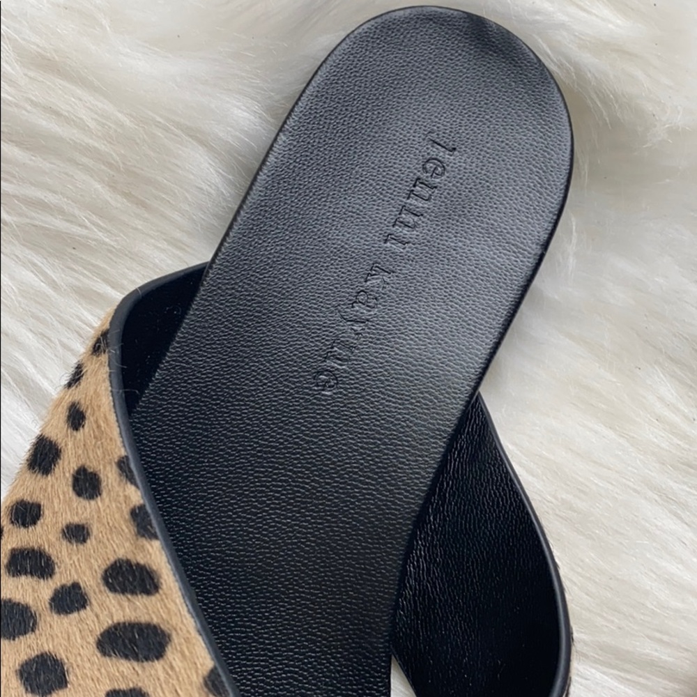 Jenni Kayne pony hair crossover cheetah sandal - Picture 3 of 10